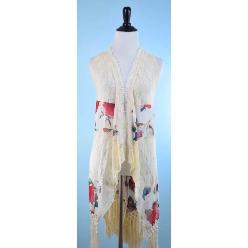 RYU Ivory tassel duster cardigan NEW , medium